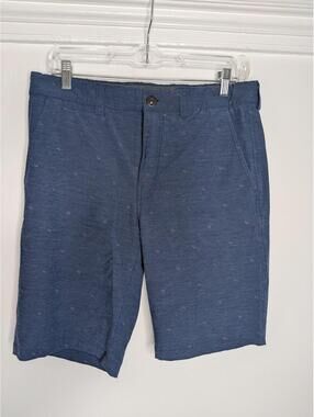 Short Par 4 Shorts Mens 34 Blue Chino Stretch Golf Micro Print Summer Casual